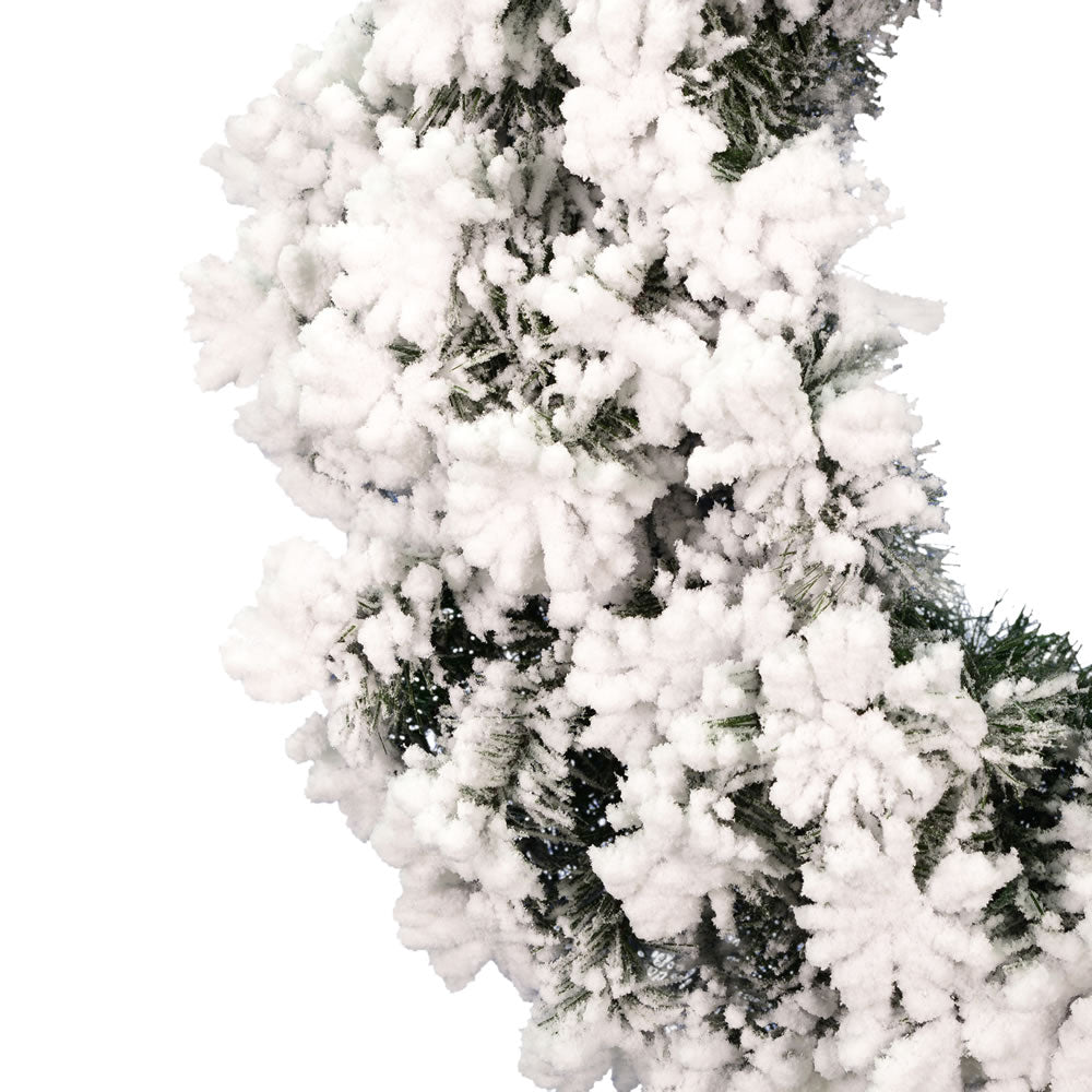 Vickerman 20" Flocked Alaskan Pine Artificial Christmas Wreath Unlit