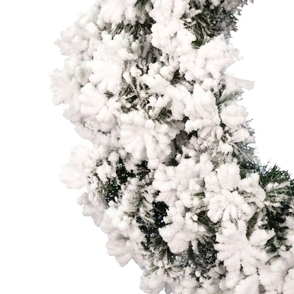 Vickerman 20" Flocked Alaskan Pine Artificial Christmas Wreath Unlit