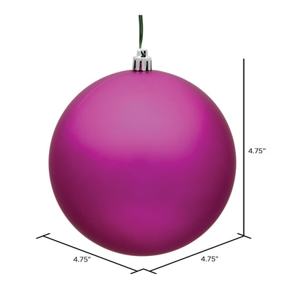 Vickerman 4.75" Fuchsia Matte Ball Ornament 4 per Bag