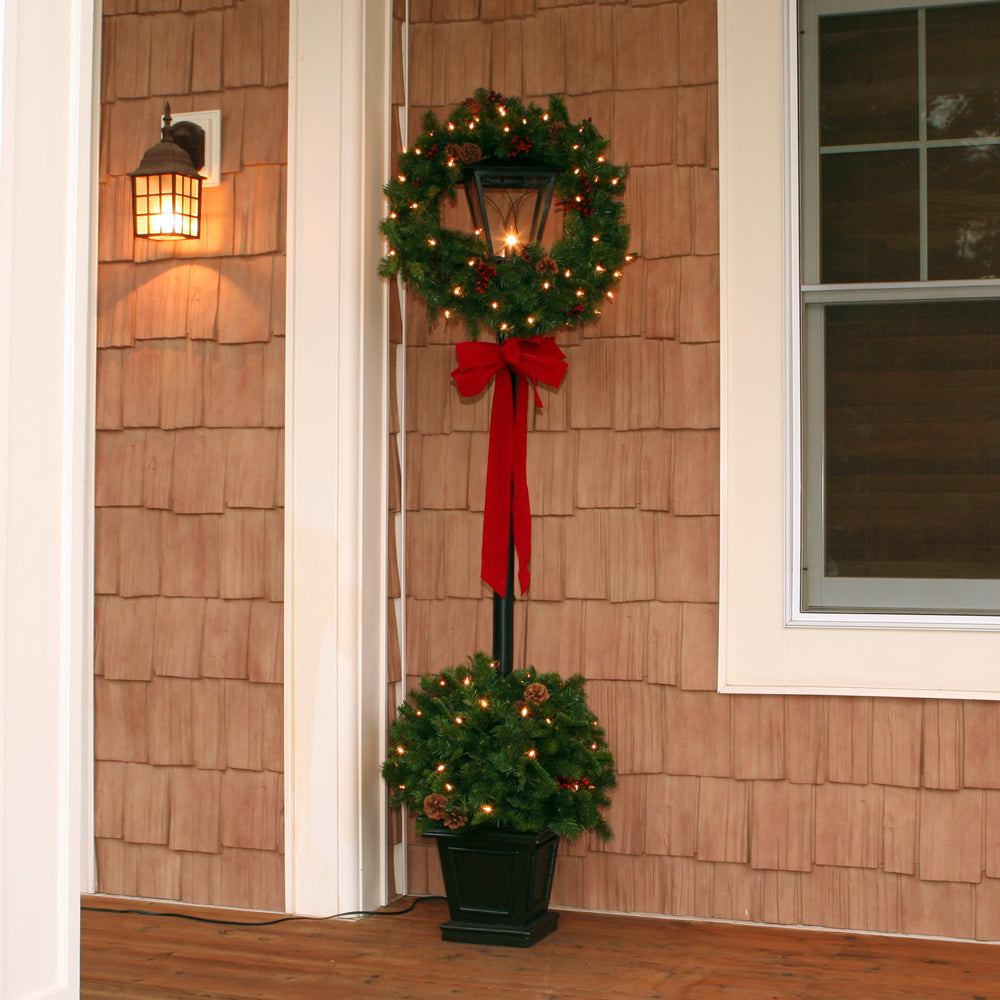 Vickerman 6.5' Christmas Pine Lantern 100 Dura-Lit Warm White Lights 640 Tips