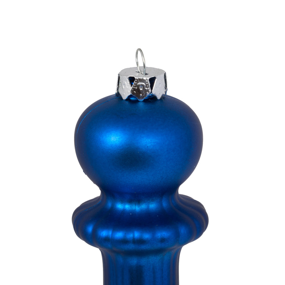 Vickerman 14" Blue Matte Finial Drop Ornament Pack of 2