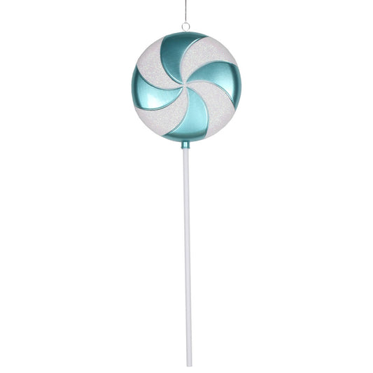 Vickerman 24" Teal-White Candy Lollipop Christmas Ornament