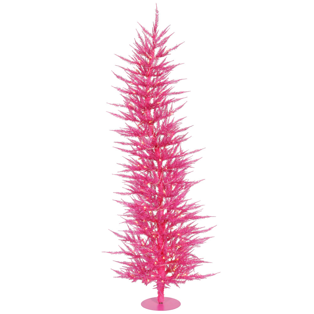 Vickerman 4' Pink Laser Artificial Christmas Tree Pink Dura-lit Incandescent Lights