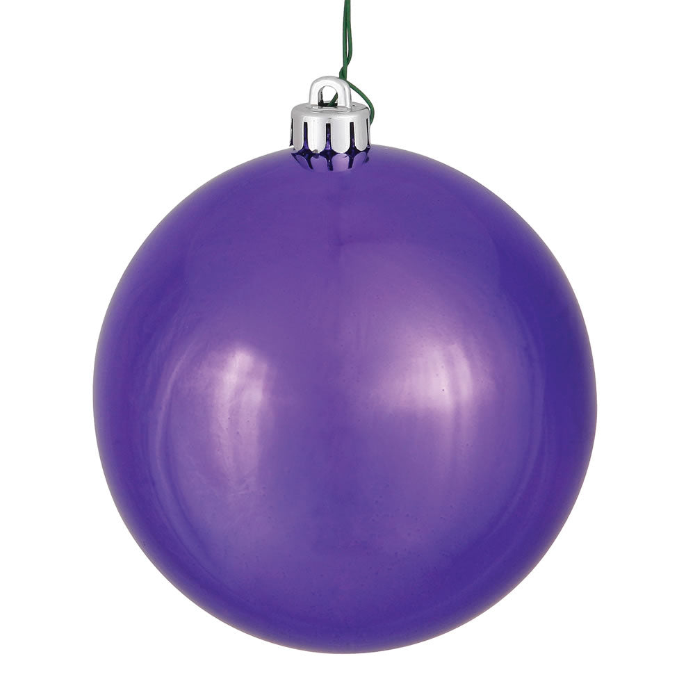 Vickerman 4.75" Plum Shiny Ball Ornament 4 per Bag