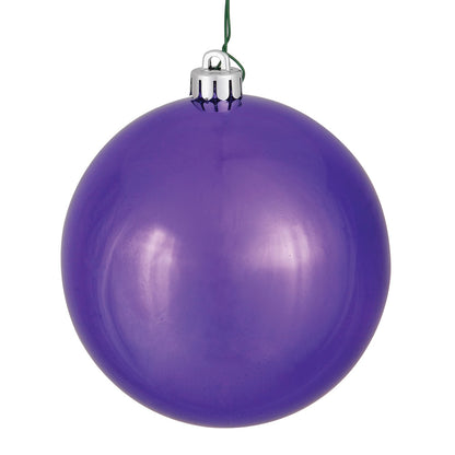 Vickerman 4.75" Plum Shiny Ball Ornament 4 per Bag