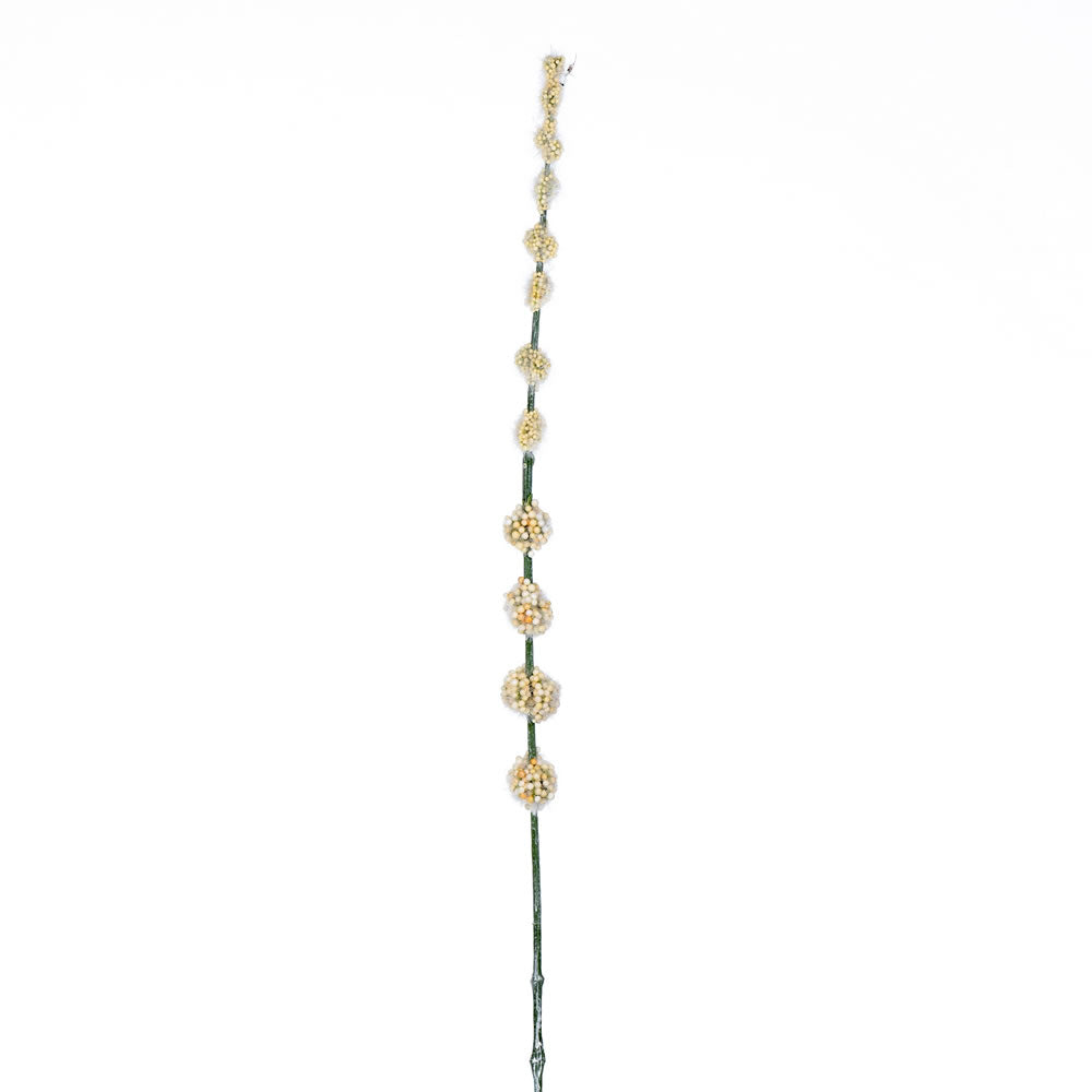 Vickerman 29.5" Artificial Cream Pom Pom Spray. Includes 6 sprays per pack.