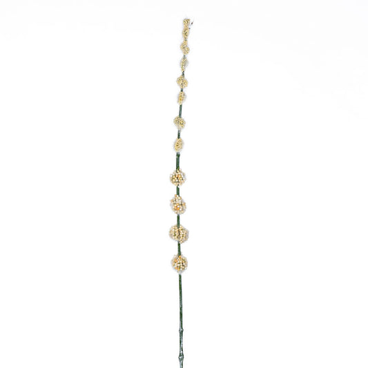 Vickerman 29.5" Artificial Cream Pom Pom Spray. Includes 6 sprays per pack.