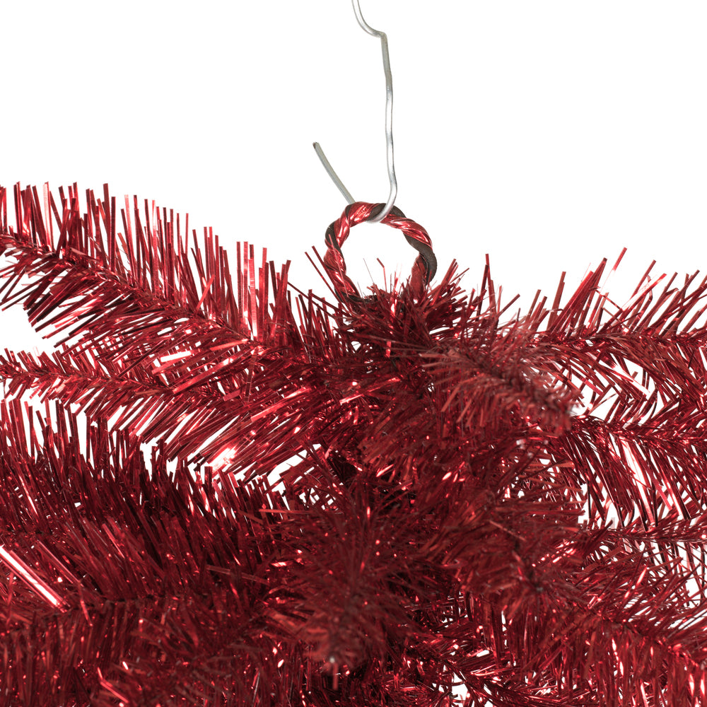 Vickerman 36" Tinsel Red Fir Artificial Christmas Teardrop Unlit