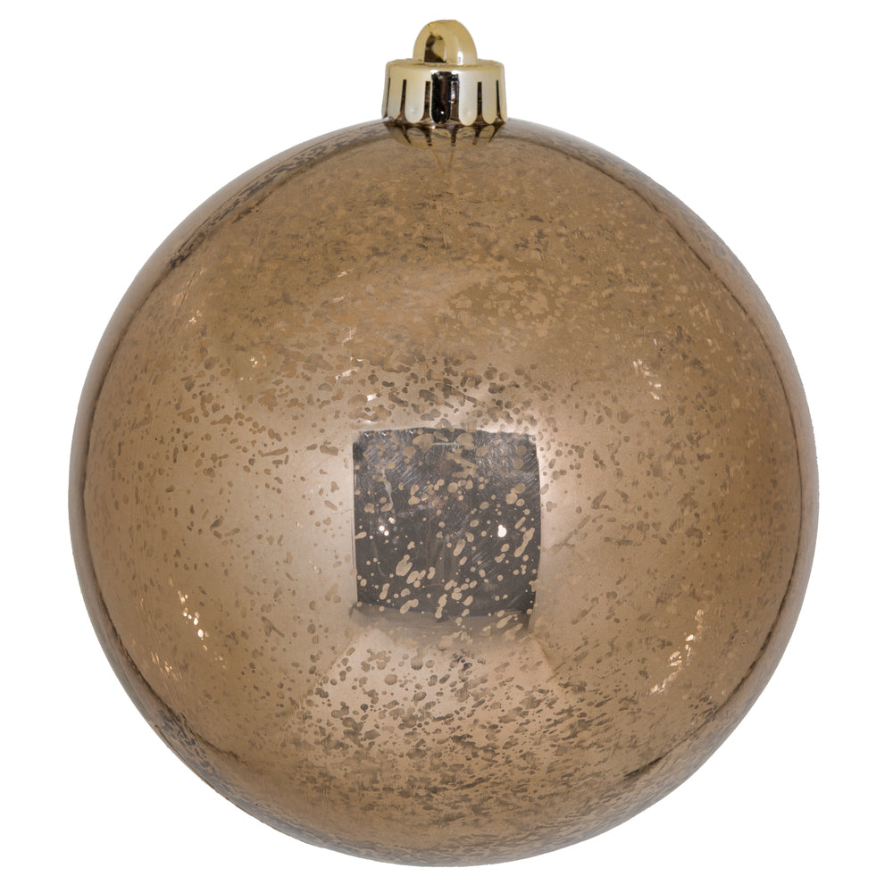 Vickerman 6" Mocha Mercury Ball Ornament 4 per Bag.