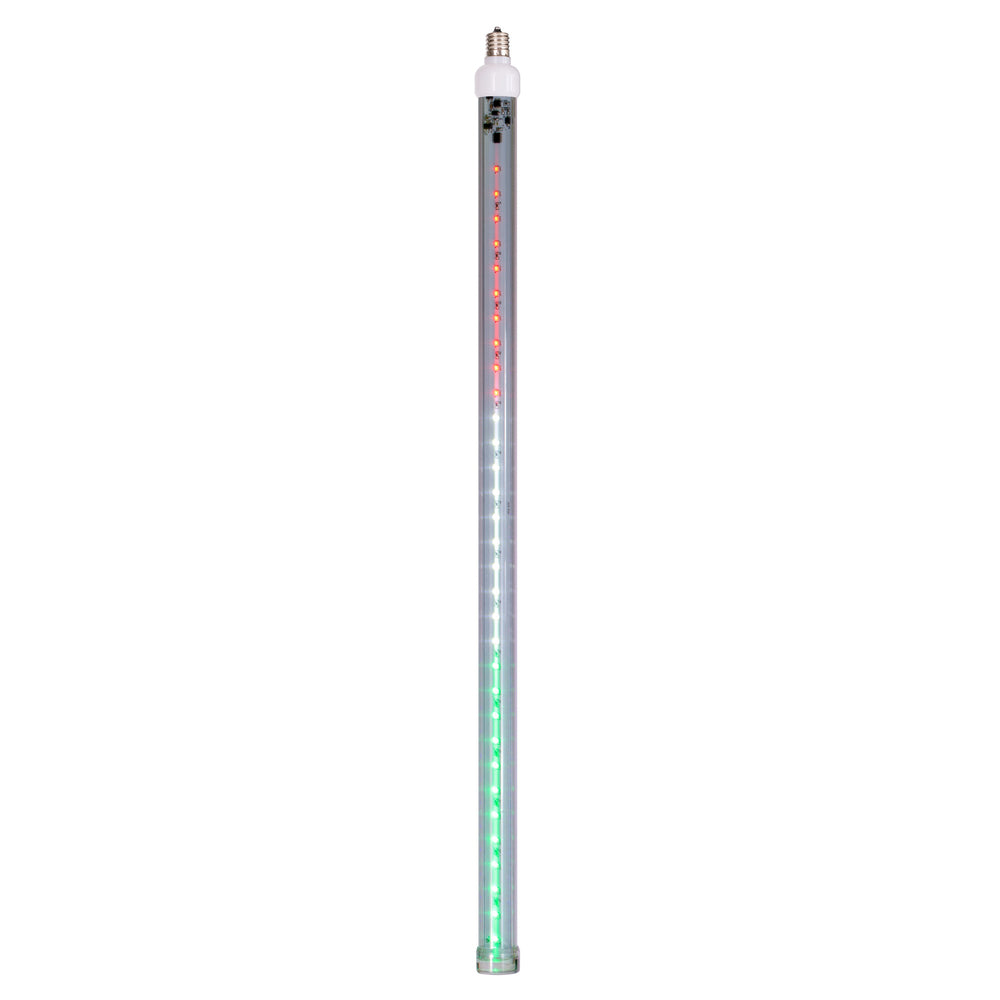 Vickerman 5 Pack of 24" Red-White-Green LED SnowFall Tube Bulb C9-E17 Nickel Base.