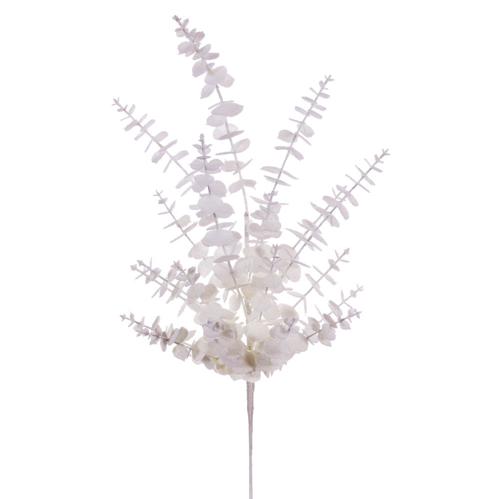 Vickerman 28" White Artificial Eucalyptus Snowy Spray 2 per bag.