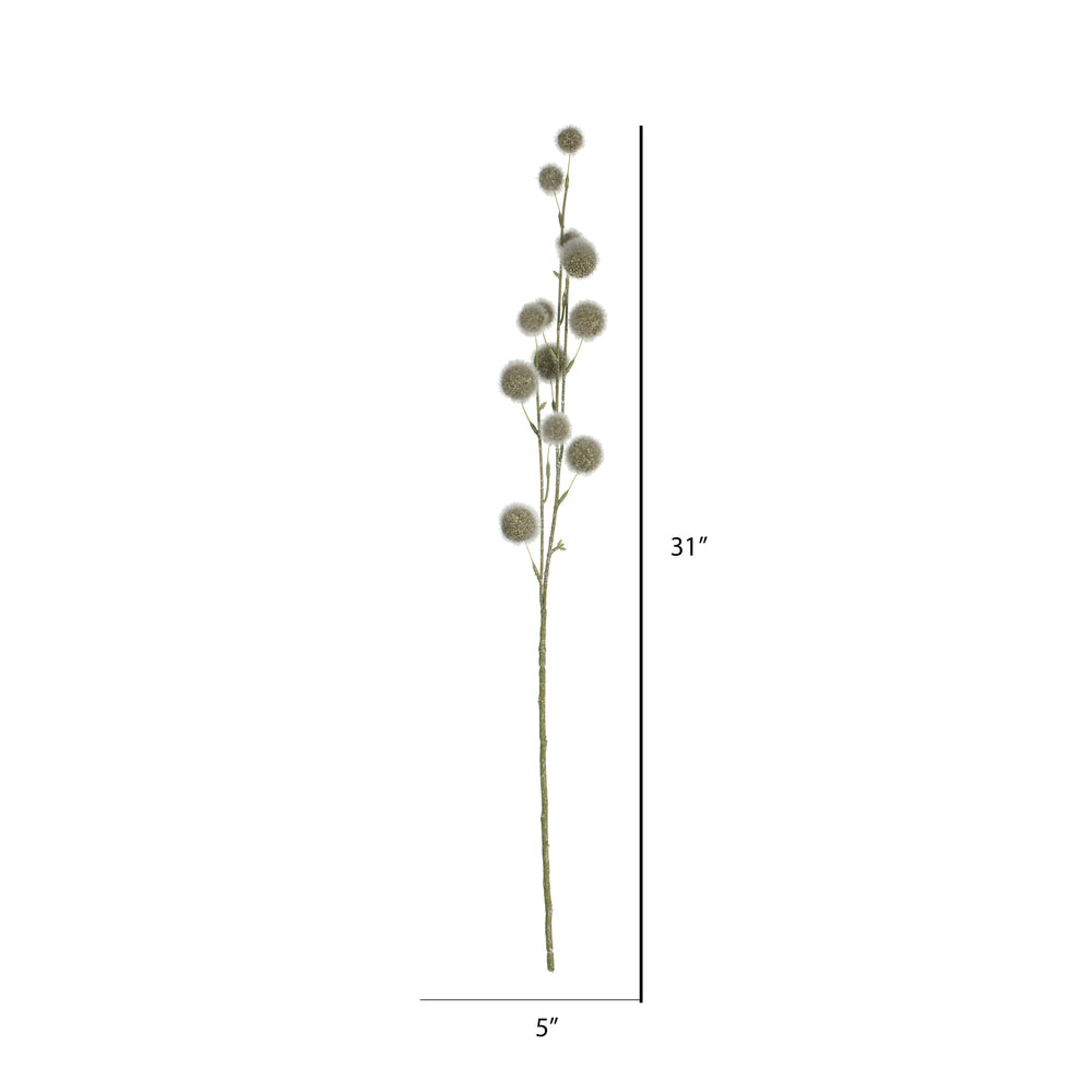 Vickerman 31" Artificial Green Pom Pom Spray. Includes 3 sprays per pack.