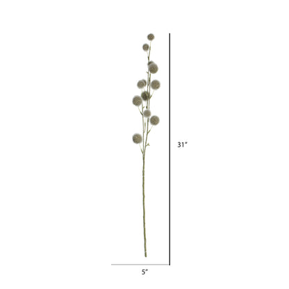 Vickerman 31" Artificial Green Pom Pom Spray. Includes 3 sprays per pack.