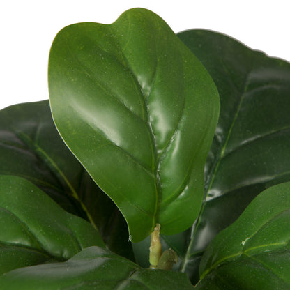 Vickerman 17" Green Artificial Fiddle Leaf Fig Plant in Pot.