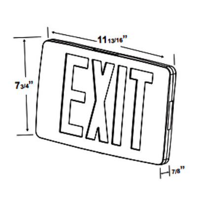 Westgate Thin Die Cast, Df, Green, Battery Backup, White Face, White Body, LED Exit & Emergency Lighting