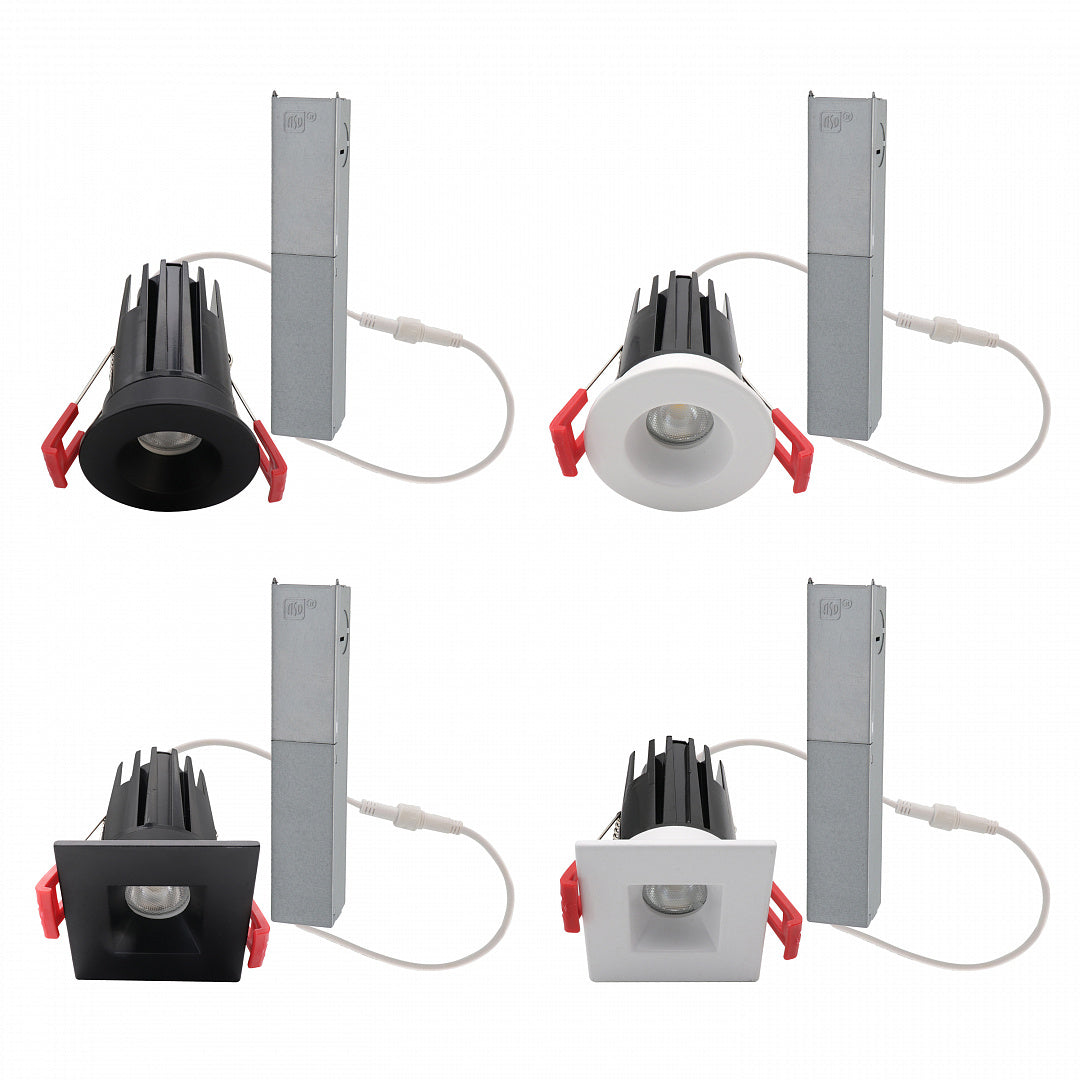 ASD Lighting LED Downlight Round 1inch 7W 120V Triac 2700/3000/3500/4000/5000K Black ETL
