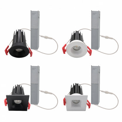 ASD Lighting LED Downlight Round 1inch 7W 120V Triac 2700/3000/3500/4000/5000K Black ETL