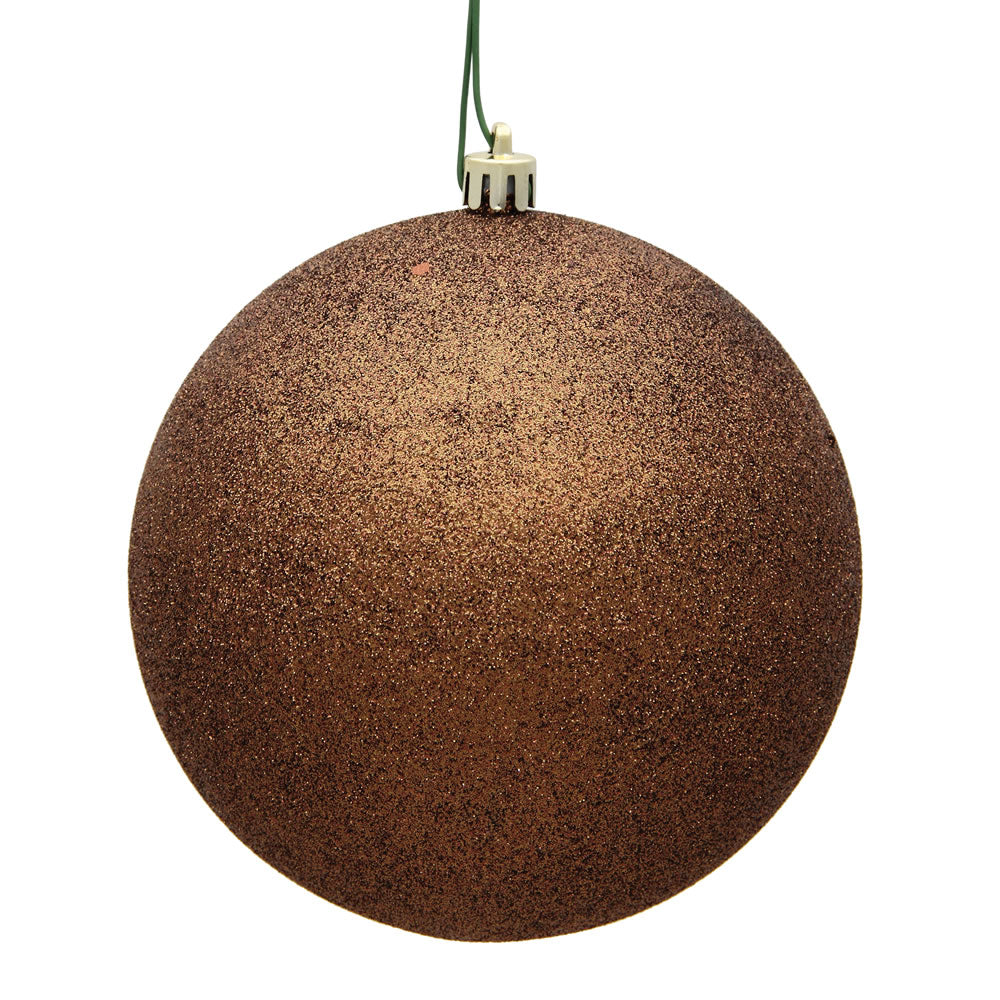 Vickerman 8" Mocha Glitter Ball Ornament