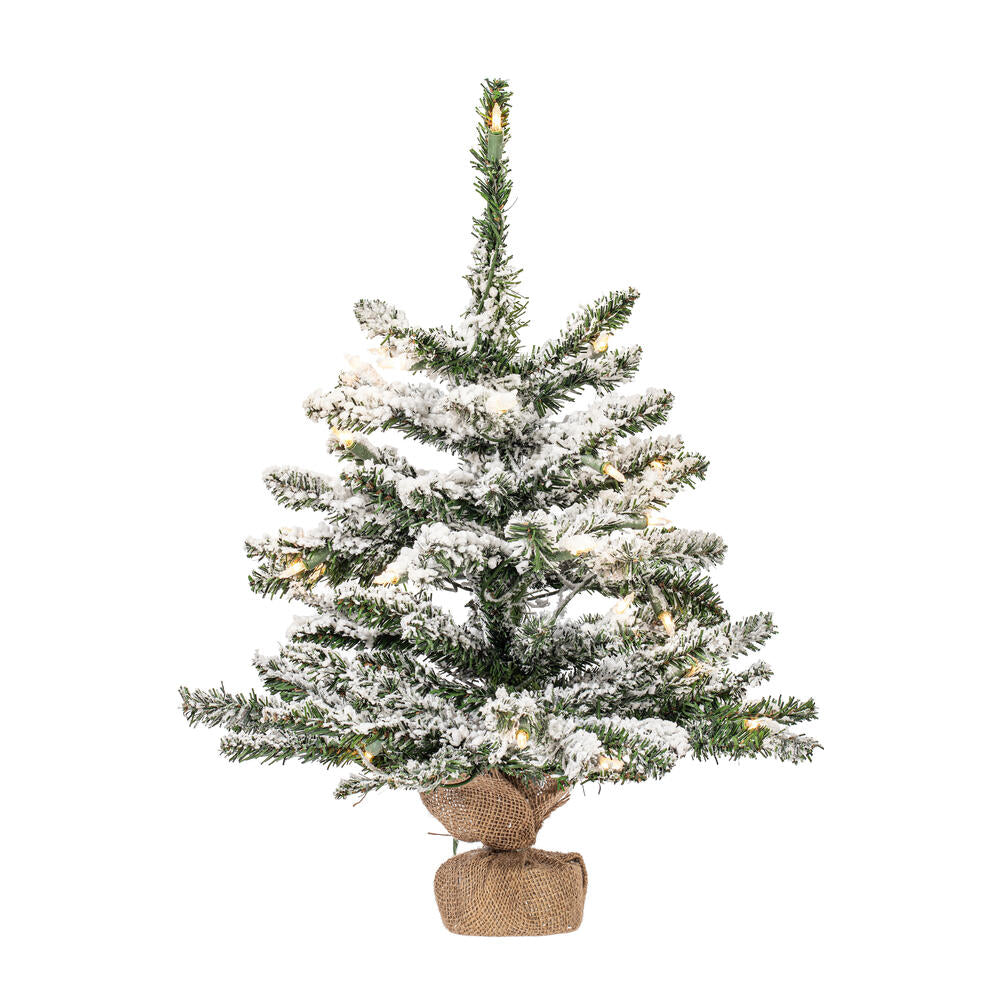 Vickerman 24" Flocked Anoka Pine Artificial Christmas Tree Clear Lights