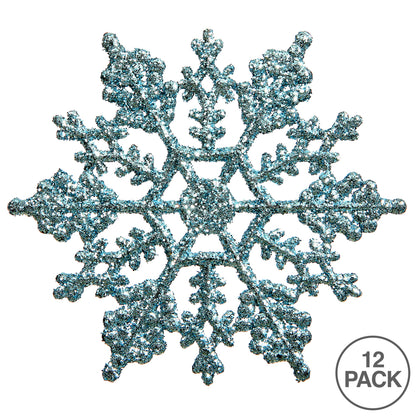 Vickerman 6.25" Baby Blue Glitter Snowflake Christmas Ornament 12 per Box