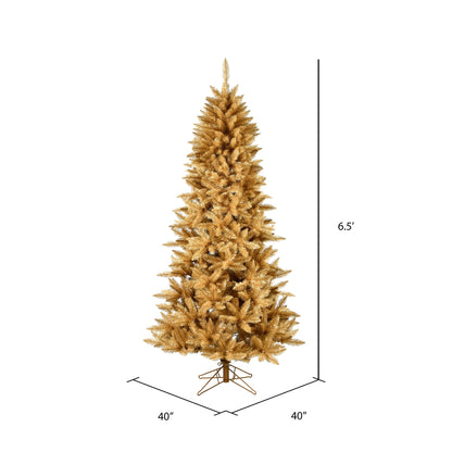 Vickerman 6.5' x 40" Gold Fir Artificial Christmas Pencil Tree Unlit