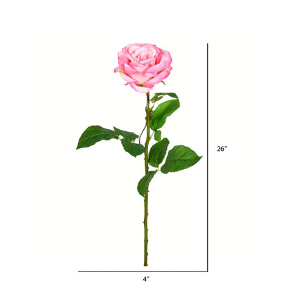 Vickerman 26" Artificial Pale Pink Rose Stem 6 per Bag