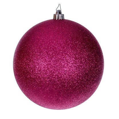 Vickerman 6" Hot Pink 4-Finish Ball Ornament 4 per bag.