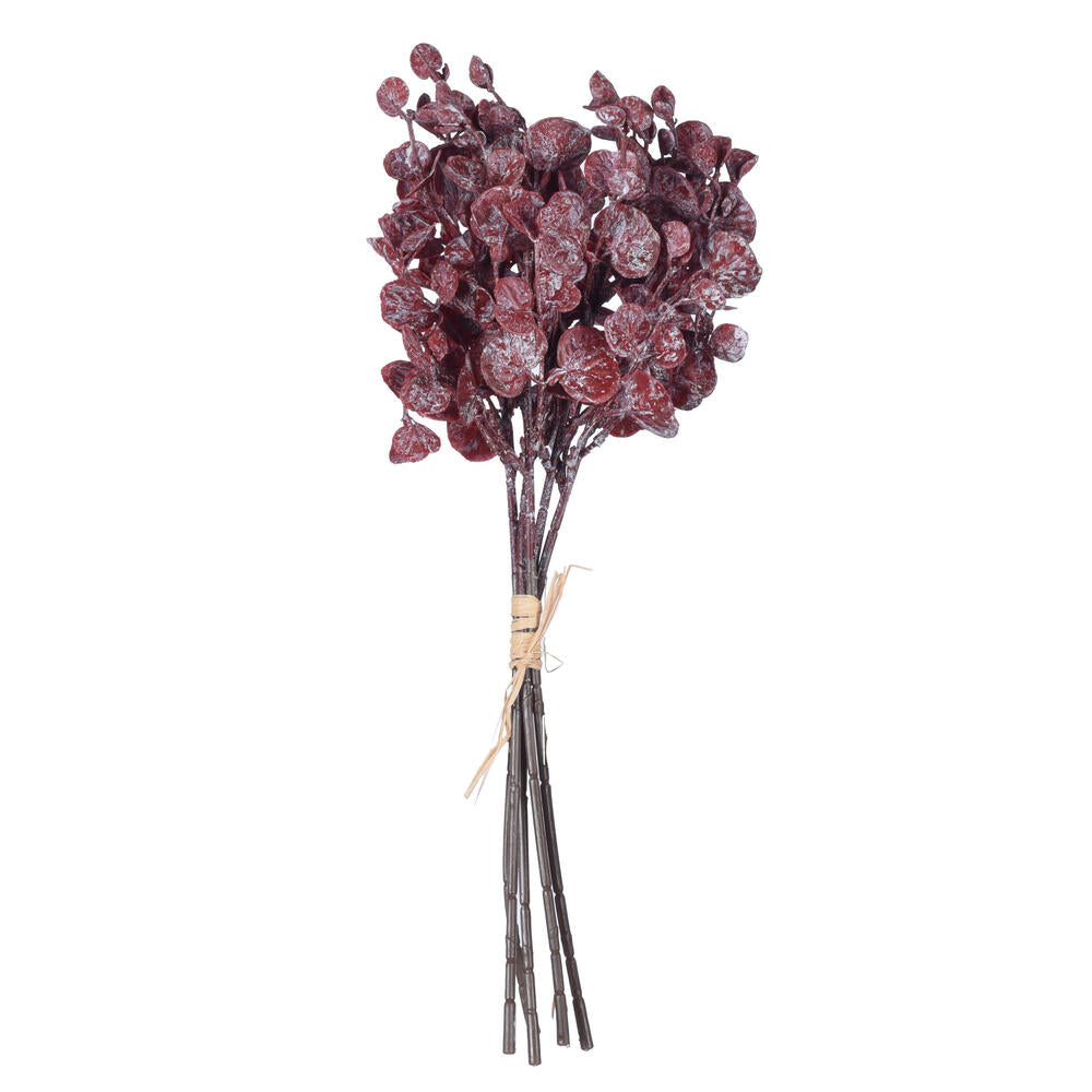 Vickerman 14" Burgundy Artificial Eucalyptus Bundle 3 per bag.