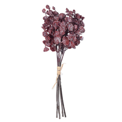 Vickerman 14" Burgundy Artificial Eucalyptus Bundle 3 per bag.