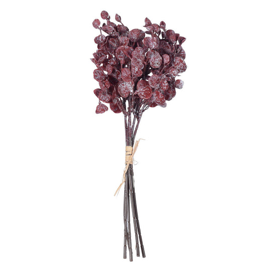 Vickerman 14" Burgundy Artificial Eucalyptus Bundle 3 per bag.