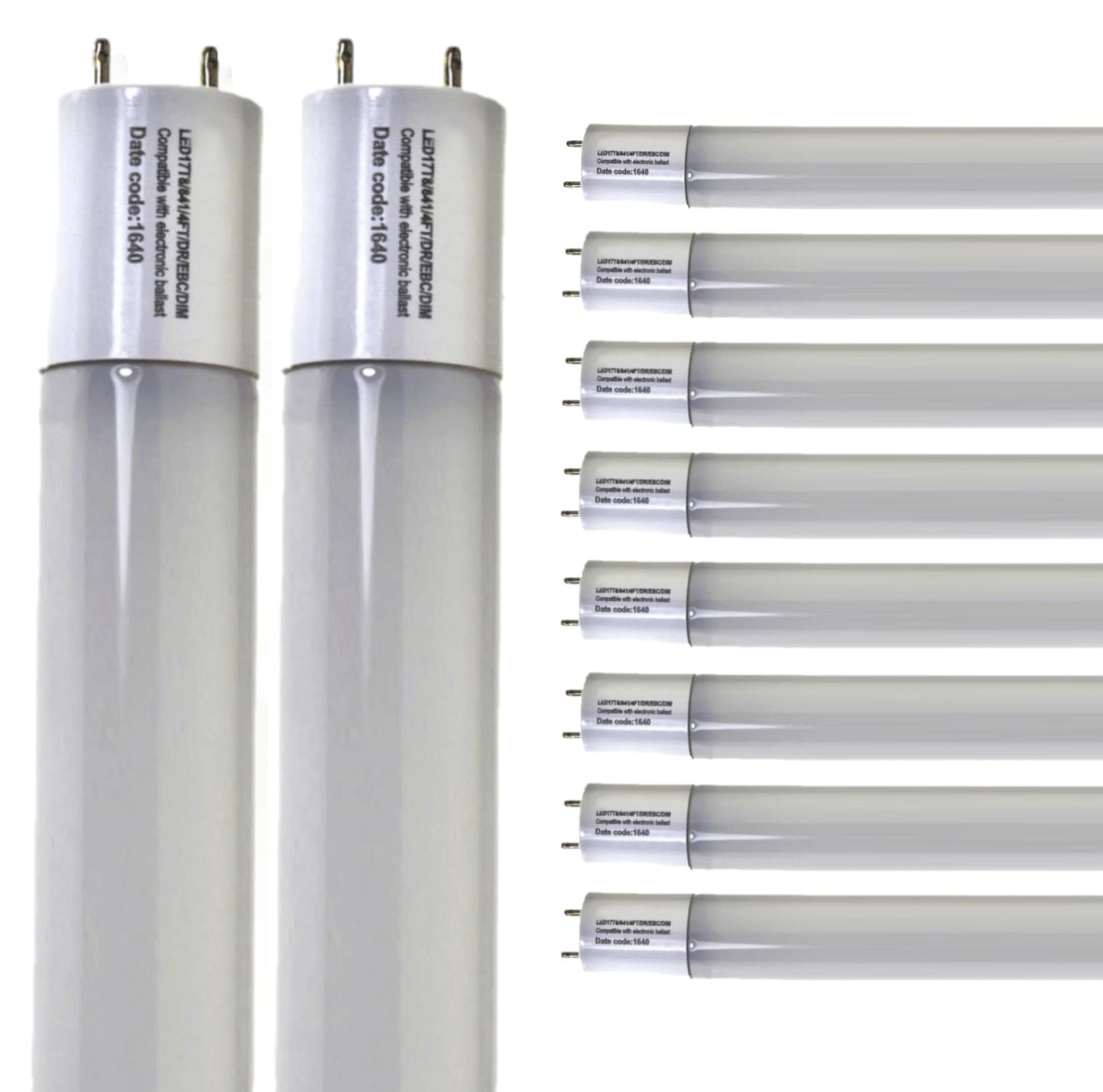 Damar- 4Ft T8 LED Tube Light Bulb Plug and Play Direct Replacement Emergency Ballast Compatible 17W 2200 Lumens 4100K Cool White G13 Bi-Pin Base 220? Beam Angle 120-277V Pack of 10- for Garage