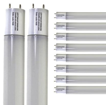Damar- 4Ft T8 LED Tube Light Bulb Plug and Play Direct Replacement Emergency Ballast Compatible 17W 2200 Lumens 4100K Cool White G13 Bi-Pin Base 220? Beam Angle 120-277V Pack of 10- for Garage