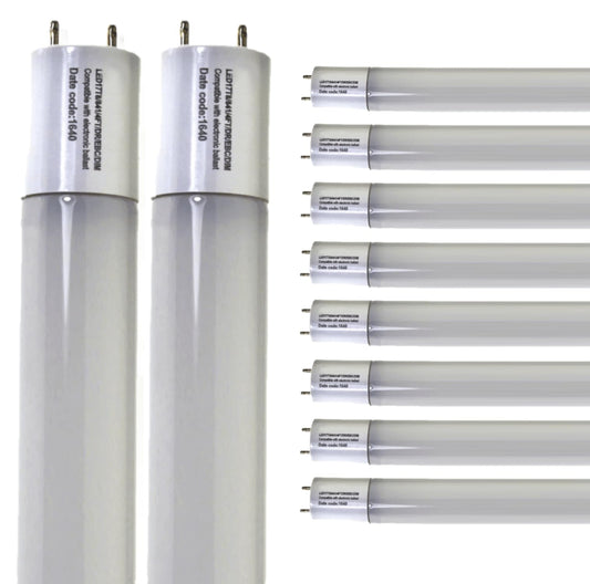 Damar- 4Ft T8 LED Tube Light Bulb Plug and Play Direct Replacement Emergency Ballast Compatible 17W 2200 Lumens 4100K Cool White G13 Bi-Pin Base 220? Beam Angle 120-277V Pack of 10- for Garage
