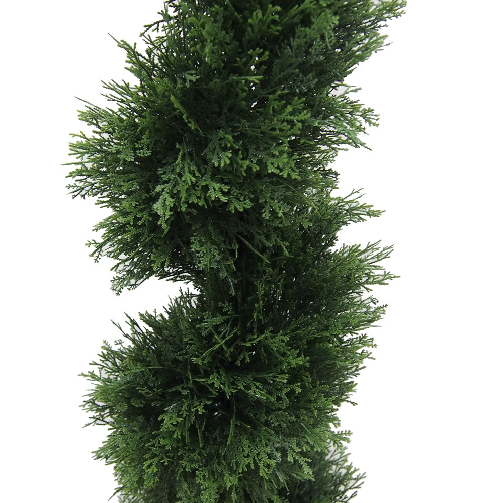Vickerman 4' Artificial Potted Green Cedar Spiral Tree.