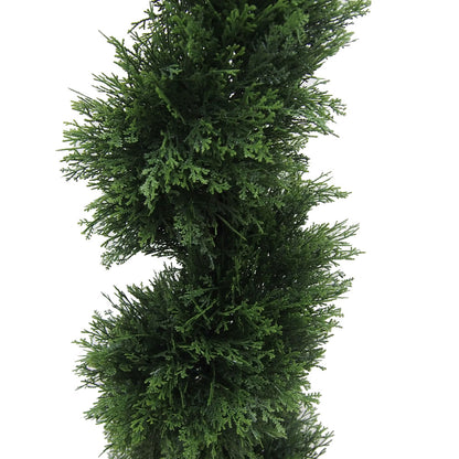 Vickerman 4' Artificial Potted Green Cedar Spiral Tree.