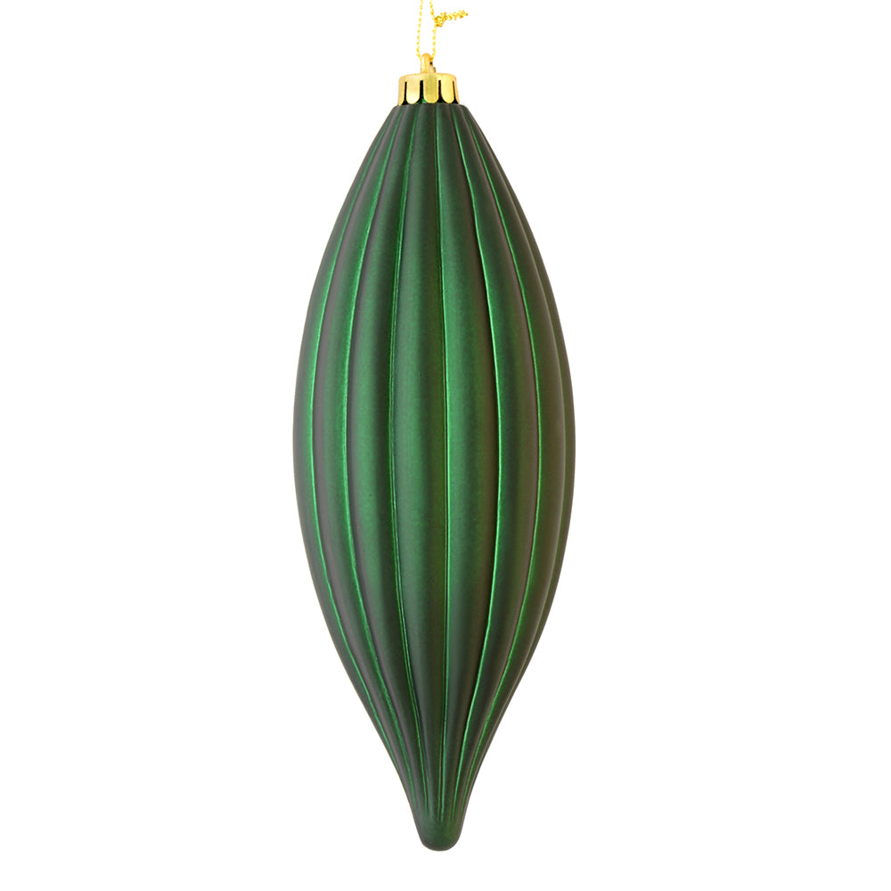 Vickerman 8" Midnight Green Matte Line Finial - Adds texture to any holiday project 4 per bag