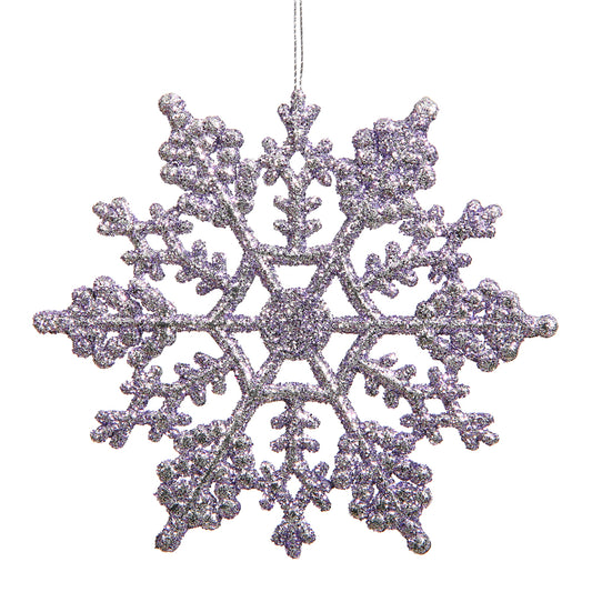 Vickerman 6.25" Lavender Glitter Snowflake Christmas Ornament 12 per Box