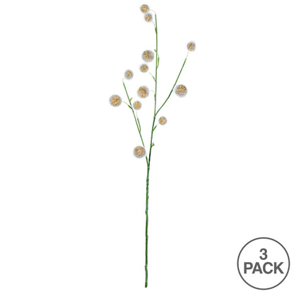 Vickerman 31" Artificial Yellow Pom Pom Spray. Includes 3 sprays per pack.