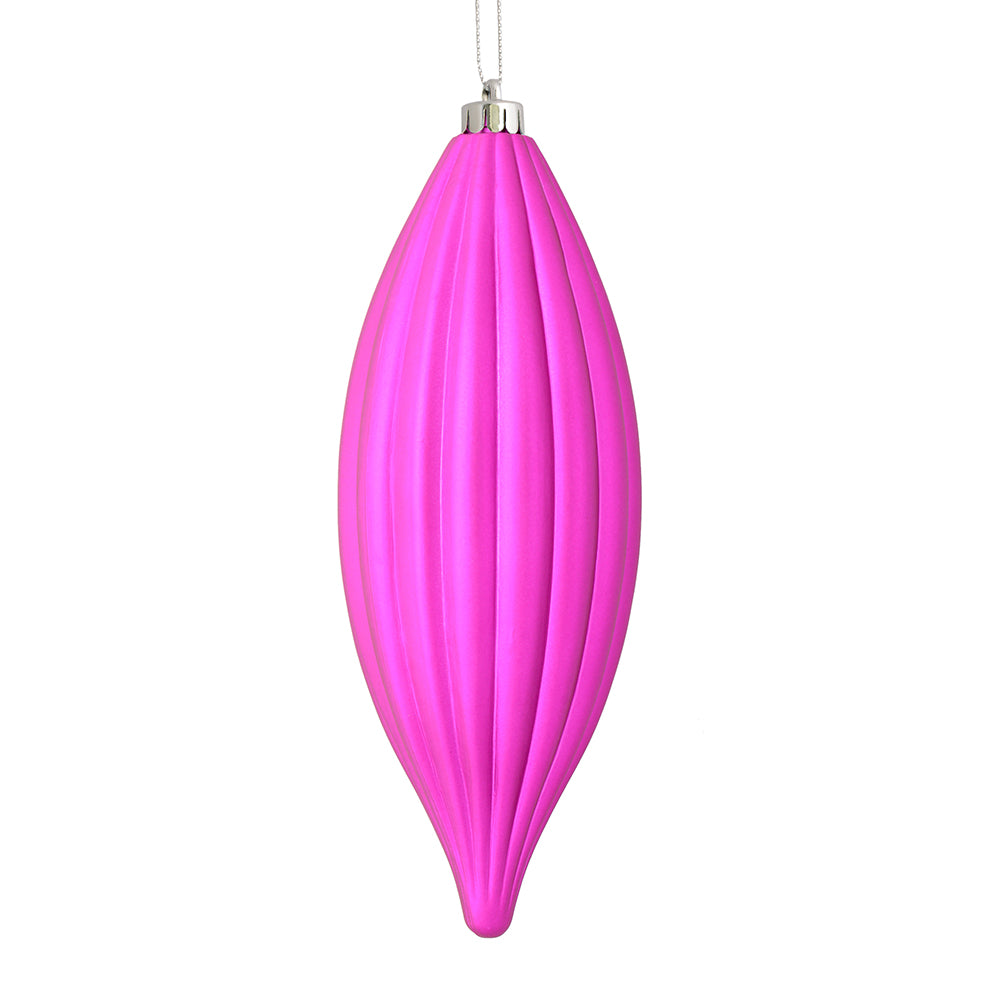 Vickerman 8" Fuchsia Matte Line Finial Ornament Pack of 4