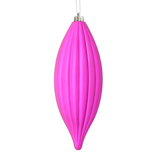 Vickerman 8" Fuchsia Matte Line Finial Ornament Pack of 4