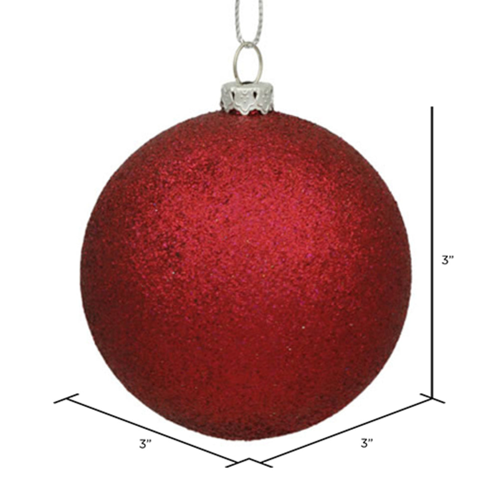 Vickerman 3" Wine Glitter Ball Ornament 12 per Bag