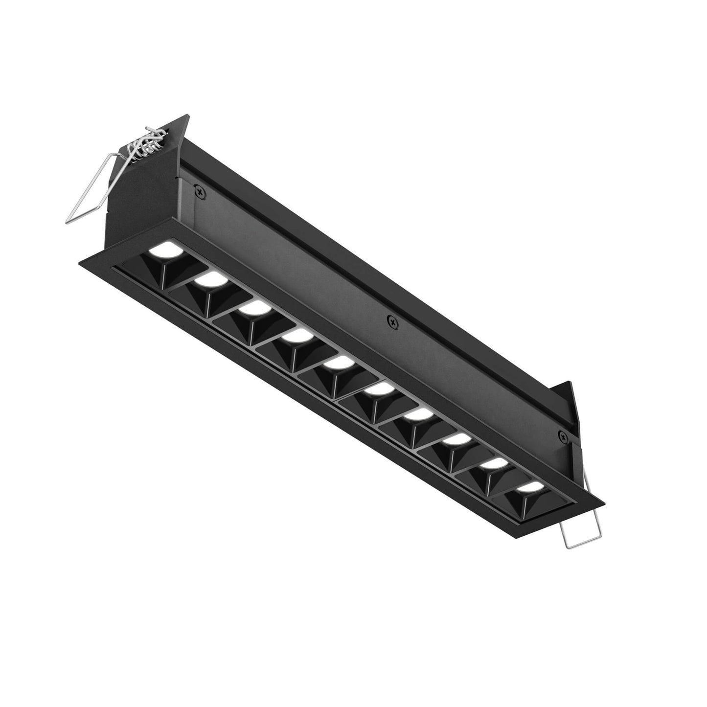 DALS Lighting Upto 10 Lights Rectangular Mutli-Spot Recessed Downlight with Junction Box/Driver | 30° Beam Angle | 3000K/5CCT Selectable | LED Dimmable Regressed Trim | ETL Certified