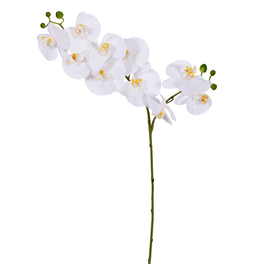 Vickerman 34" White Artificial Orchid Stem Real Touch.