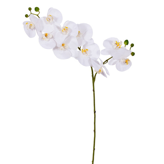 Vickerman 34" White Artificial Orchid Stem Real Touch.