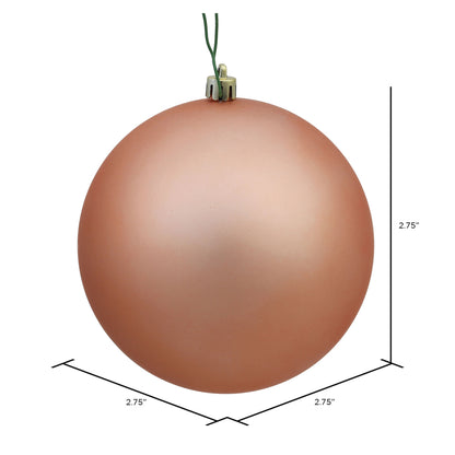 Vickerman 2.75" Rose Gold Matte Ball Ornament 12 per Bag