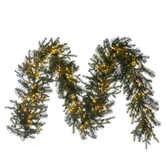 Vickerman 9' x 14" Georgian Fraser Fir Artificial Pre-Lit Garland with Warm White Wide Angle Lights
