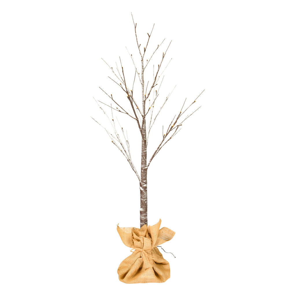 Vickerman 4' Brown Frosted Twig Tree Warm White 3mm Wide Angle LED lights