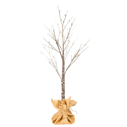 Vickerman 4' Brown Frosted Twig Tree Warm White 3mm Wide Angle LED lights