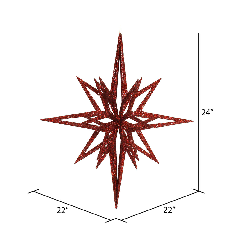 Vickerman 24" Red Iridescent Star Christmas Ornament