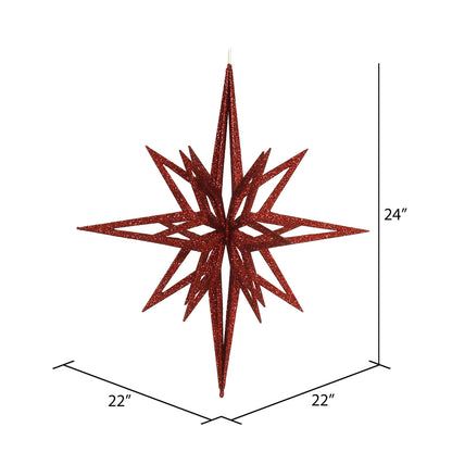 Vickerman 24" Red Iridescent Star Christmas Ornament